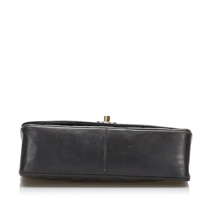 Chanel Diana Bag Classic Single Flap Bag Lambskin Leather Black Vintage Medium