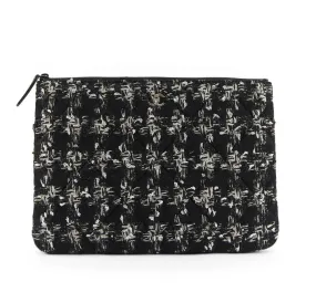 CHANEL O POUCH BLACK Tweed