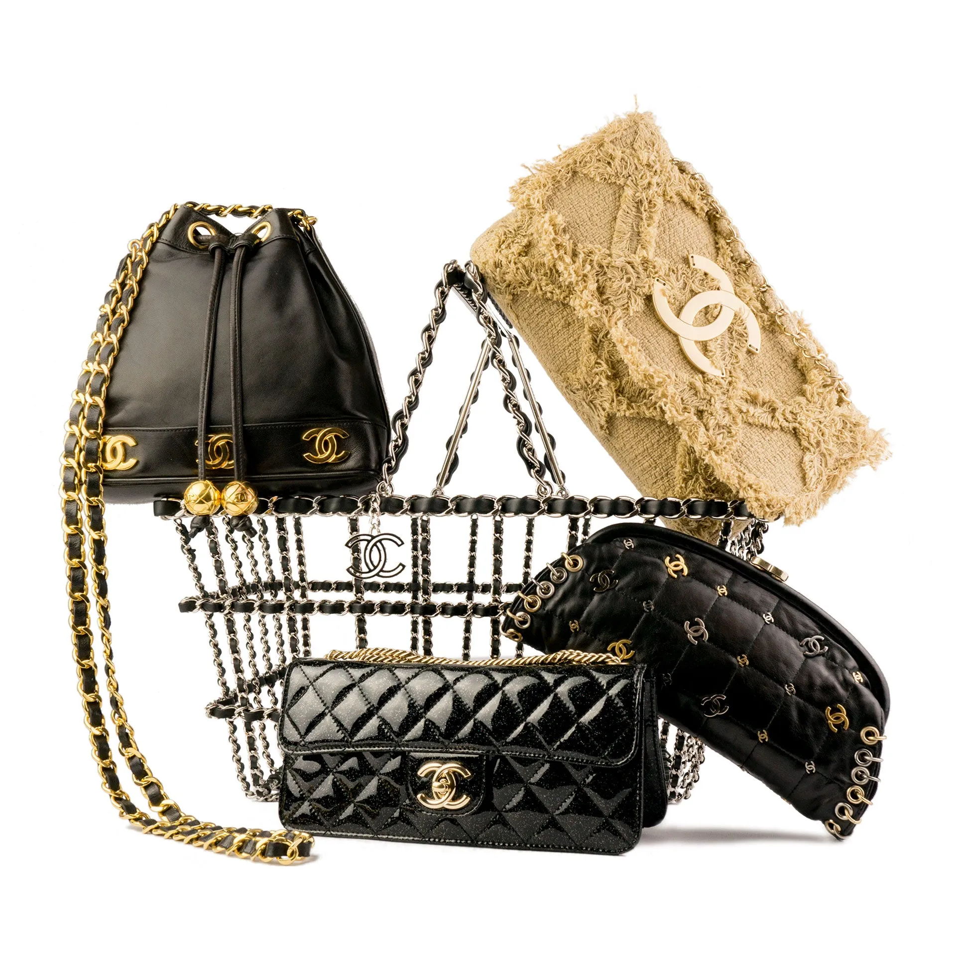 Chanel Small Crochet Organic Fringe Nature Tweed Flap