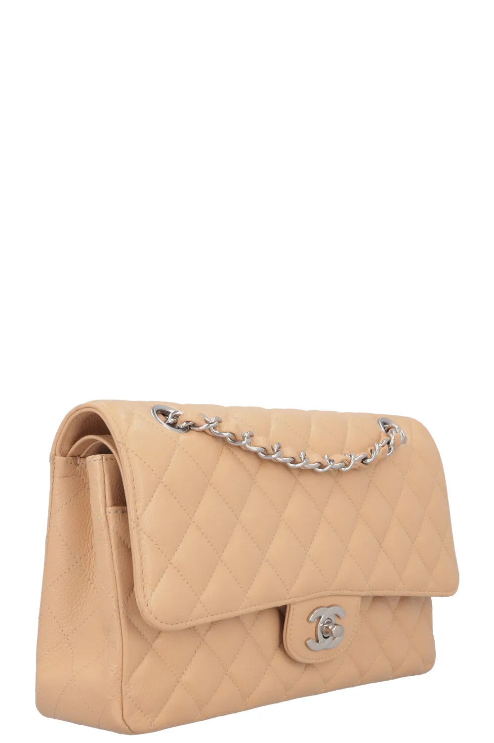CHANEL Small Double Flap Bag Caviar Beige