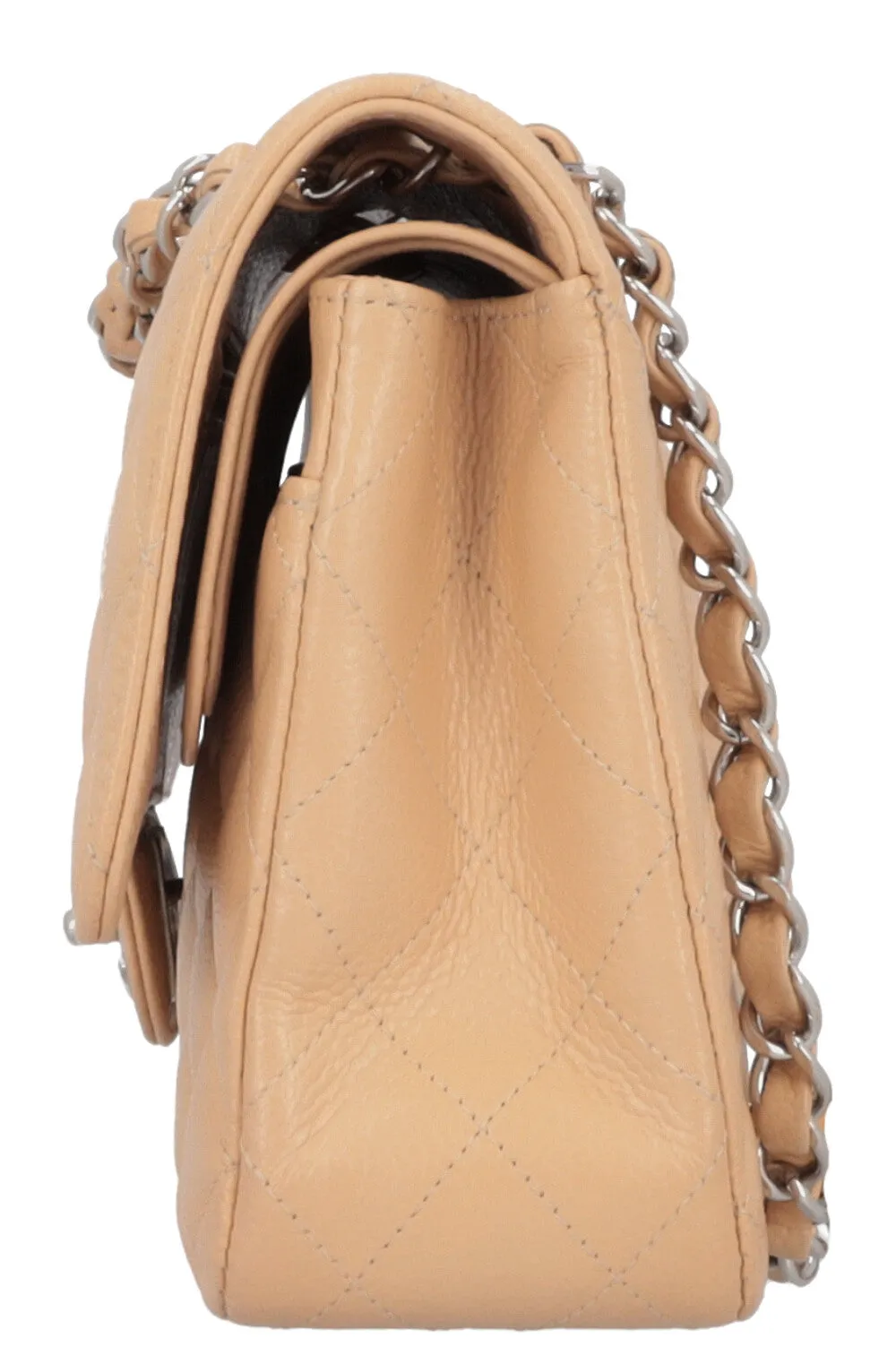 CHANEL Small Double Flap Bag Caviar Beige