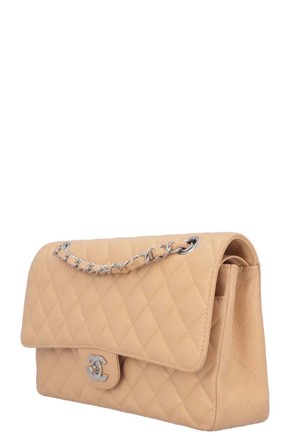 CHANEL Small Double Flap Bag Caviar Beige