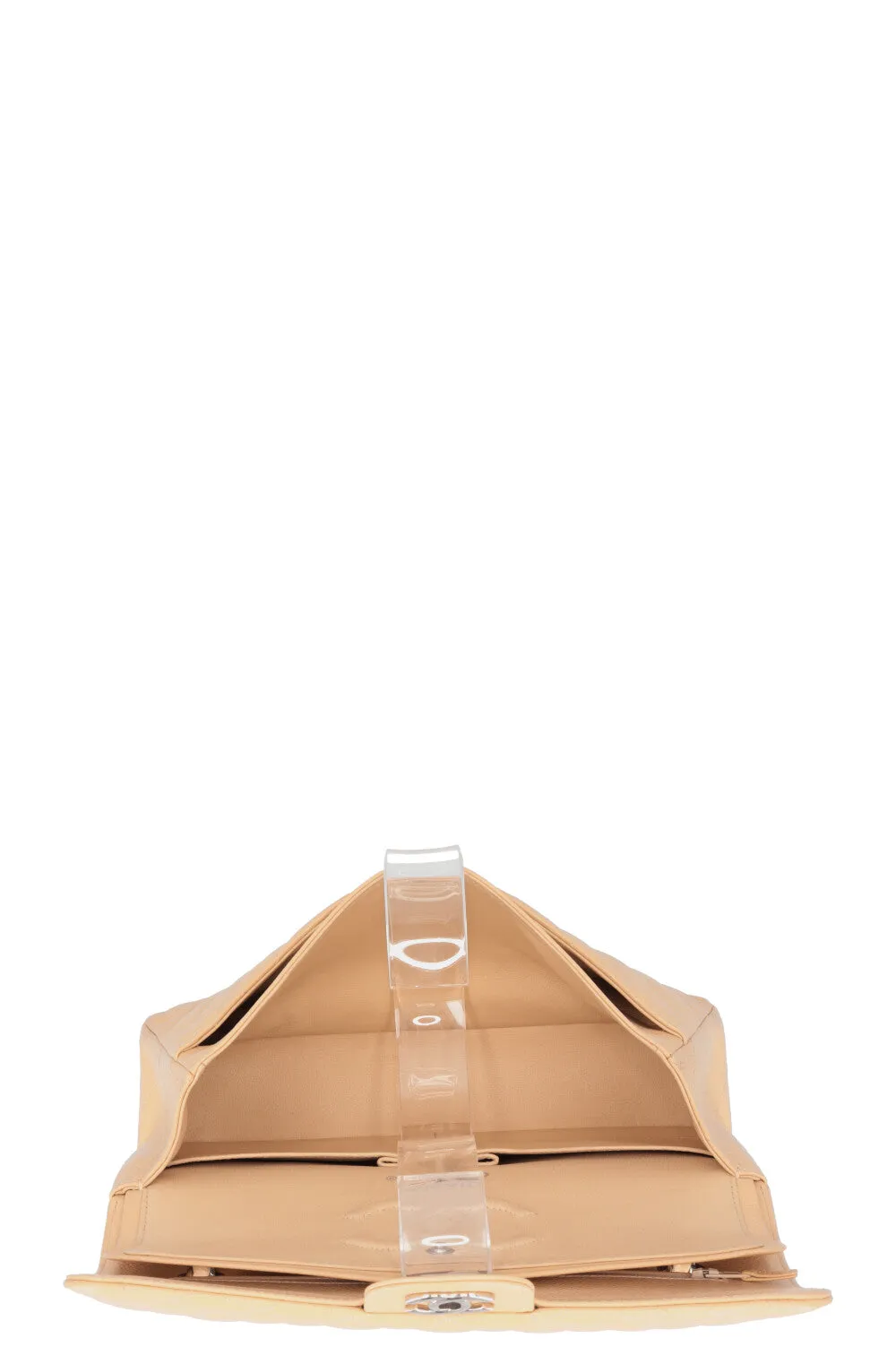 CHANEL Small Double Flap Bag Caviar Beige