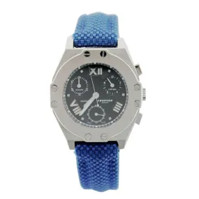 Chopard St Moritz Black Dial Blue Leather Chronograph Ladies Watch 258392