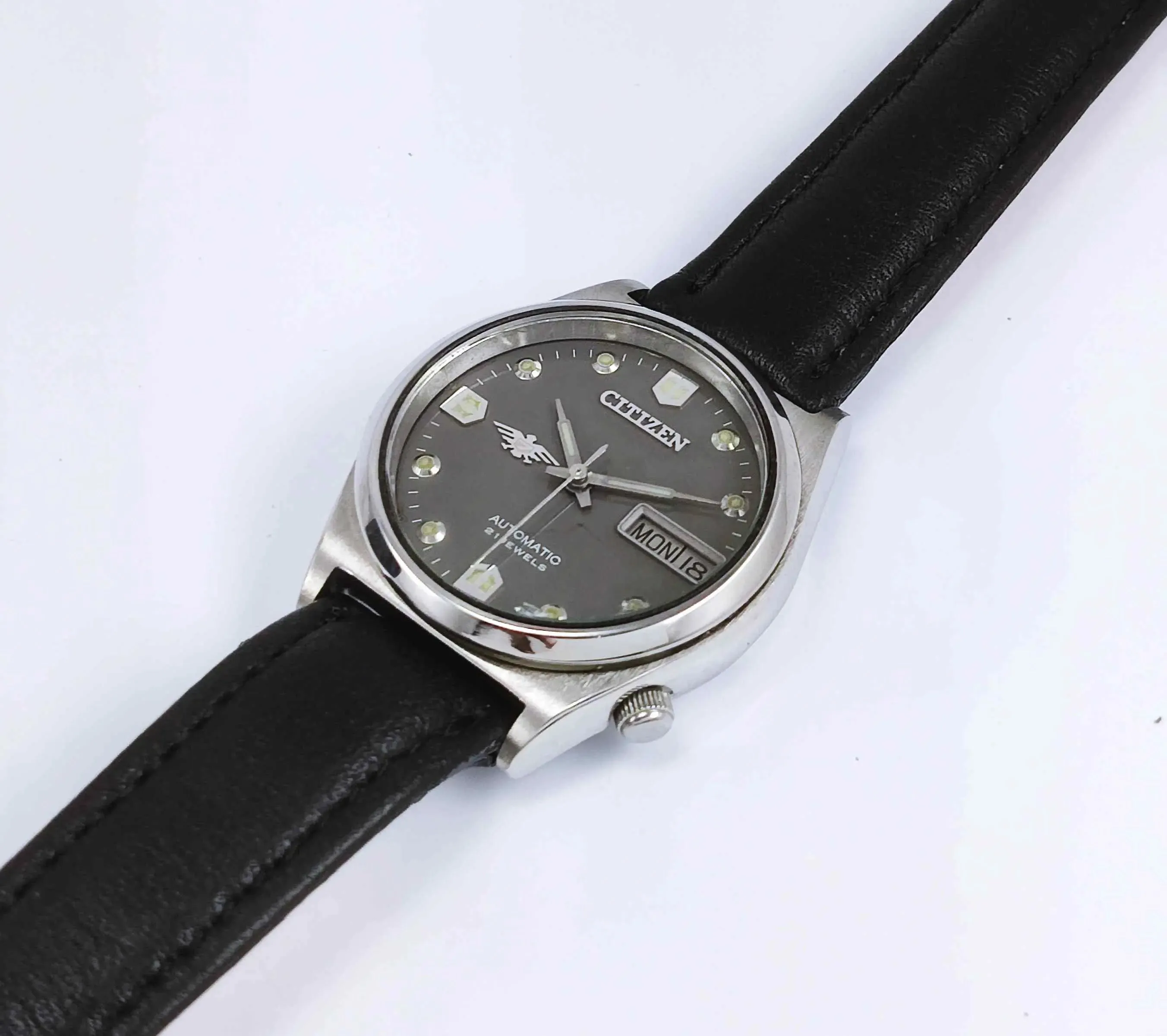 Citizen Automatic 8200A Gray Dial 21 Jewels Day Date Men's Watch