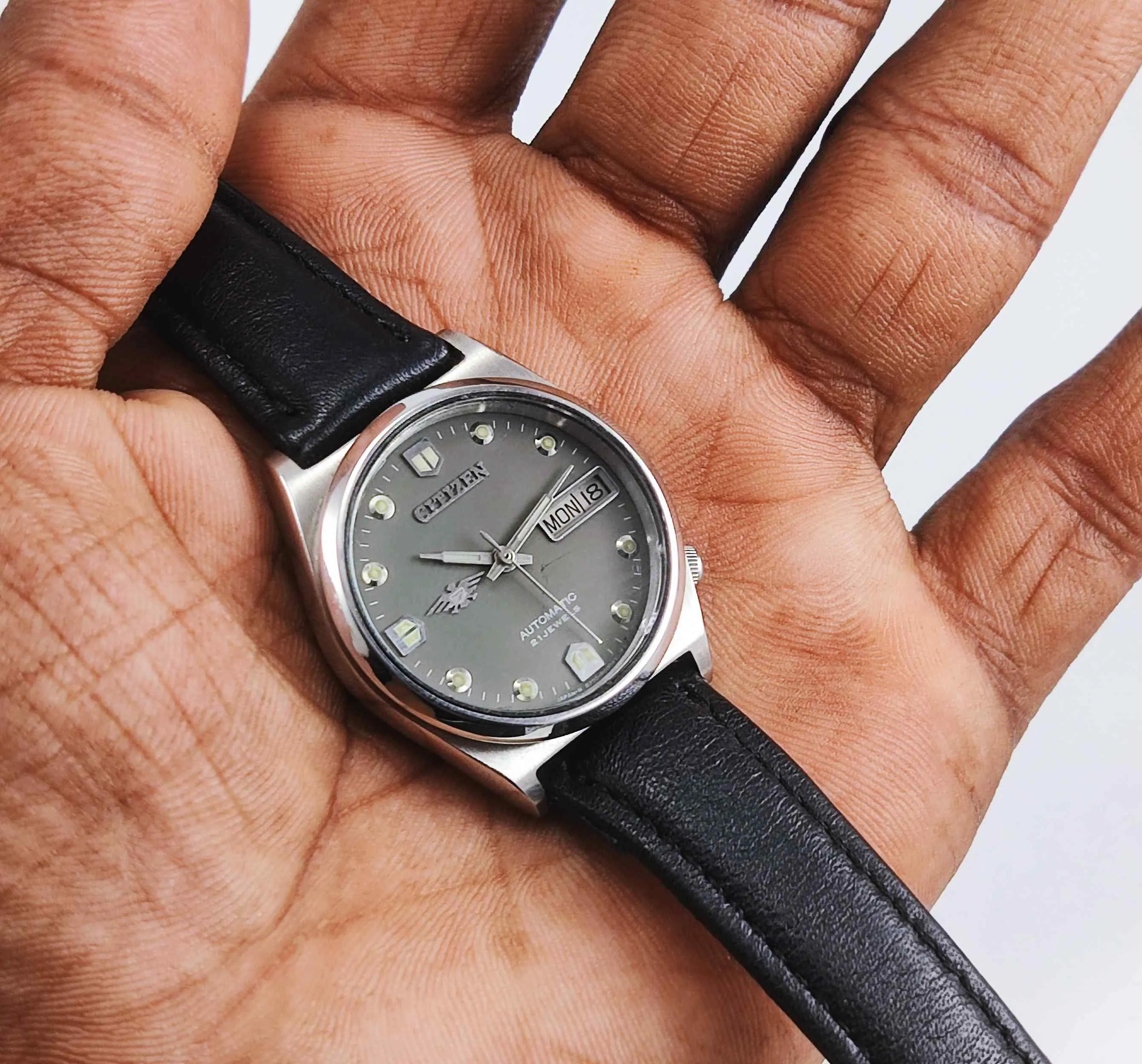 Citizen Automatic 8200A Gray Dial 21 Jewels Day Date Men's Watch