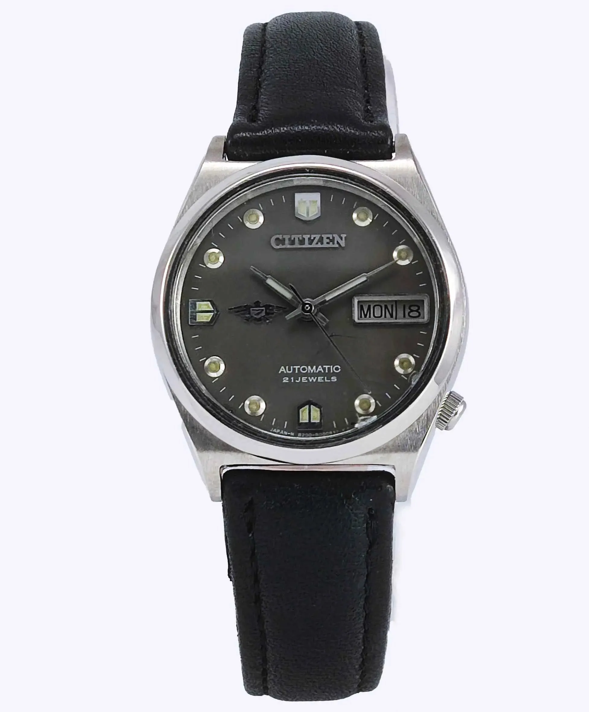 Citizen Automatic 8200A Gray Dial 21 Jewels Day Date Men's Watch
