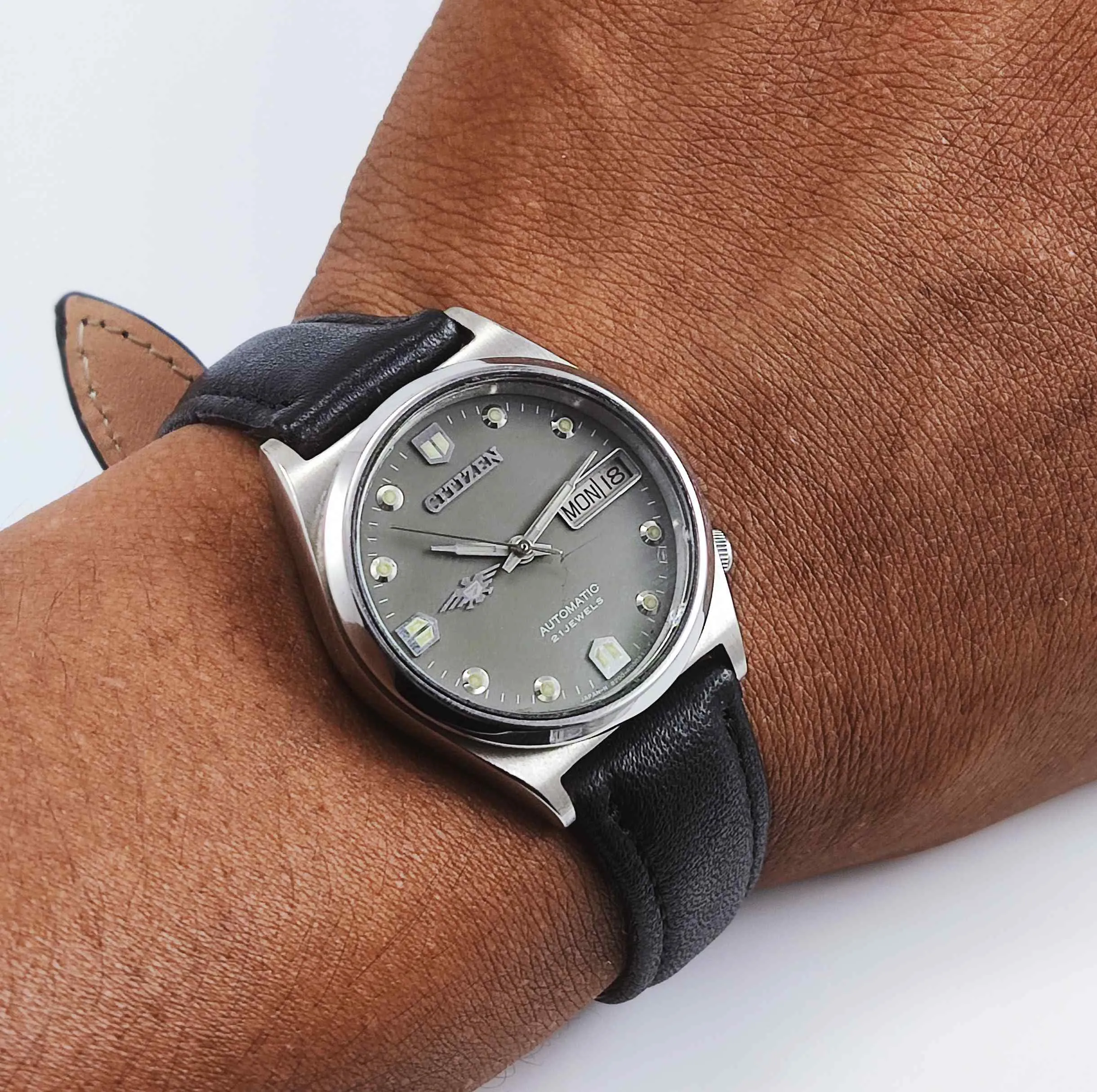 Citizen Automatic 8200A Gray Dial 21 Jewels Day Date Men's Watch