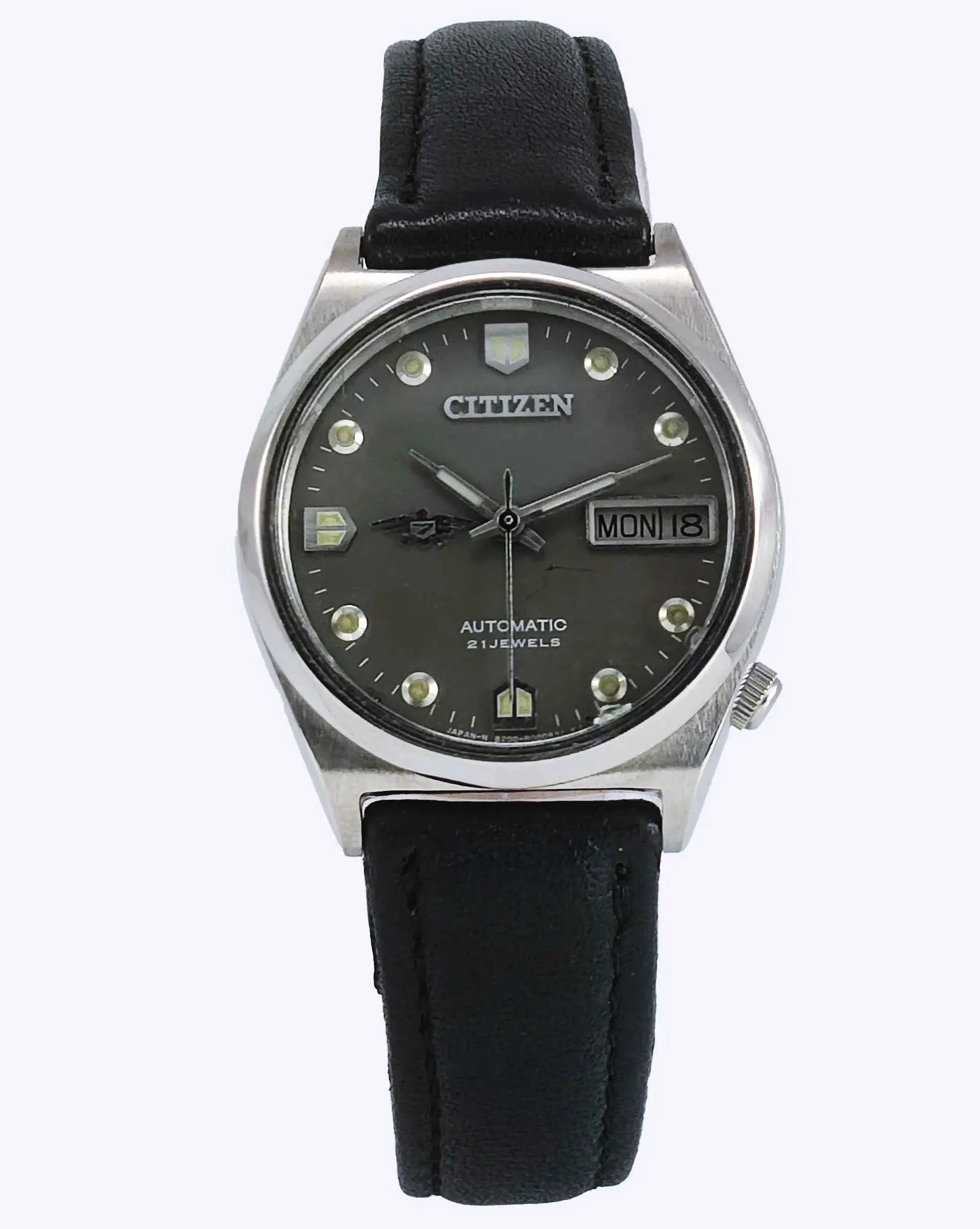 Citizen Automatic 8200A Gray Dial 21 Jewels Day Date Men's Watch