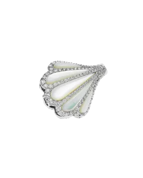 Clam Shell Diamond Clasp | Mother of Pearl, Diamonds, and White Gold