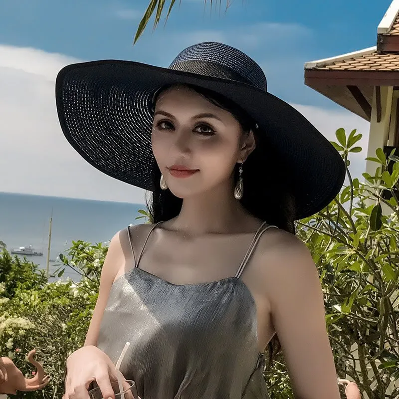Classic Bowknot Summer Folding Straw Holiday  Sun Hat