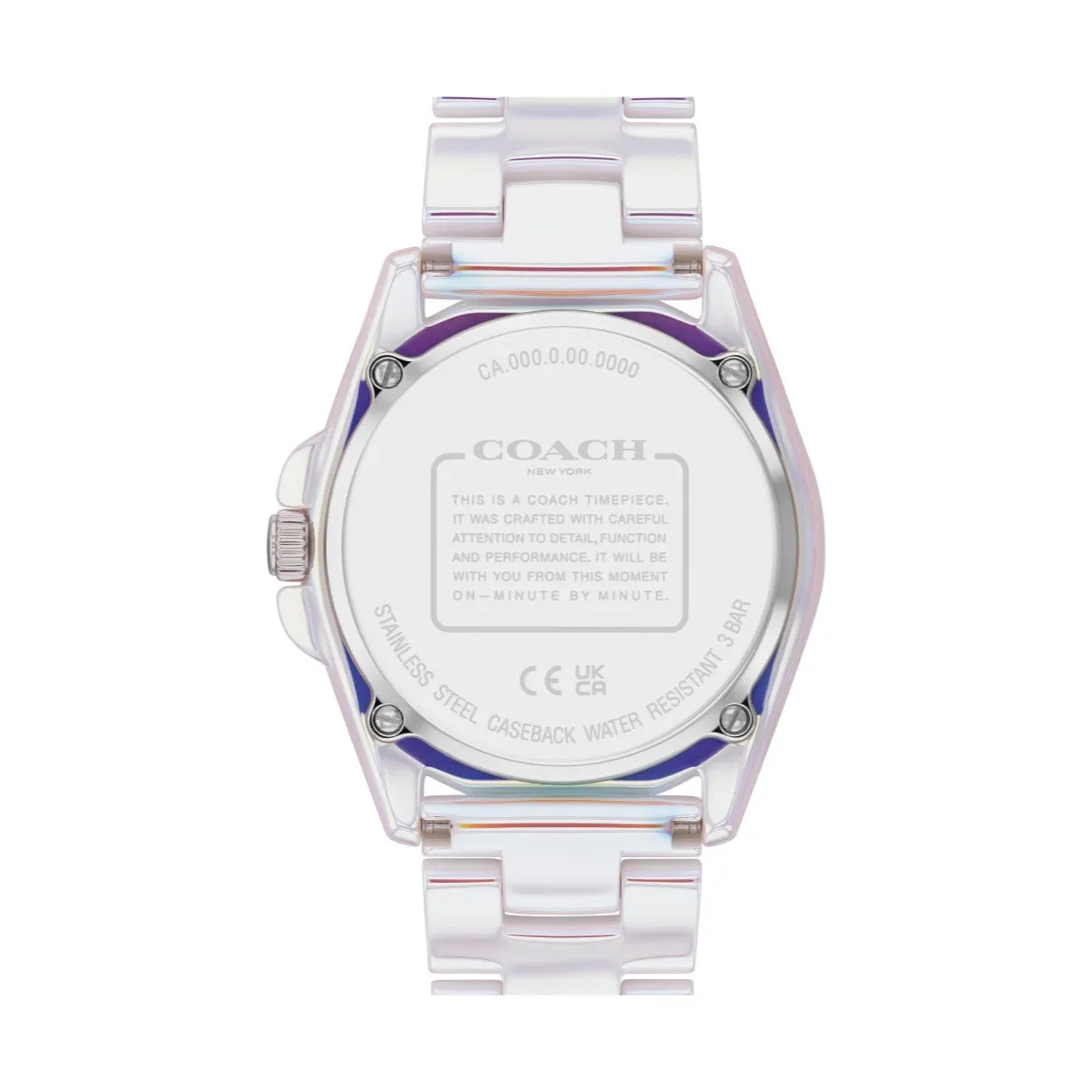 Coach with 36MM White Round Dial Iridescent Ceramic Watch. Greyson 14504390