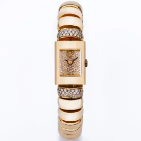 CorumCorum Ladies Wristwatch | 18k Yellow Gold | Pavé Diamond Dial & Shoulders | 16mm | Circa 1990's