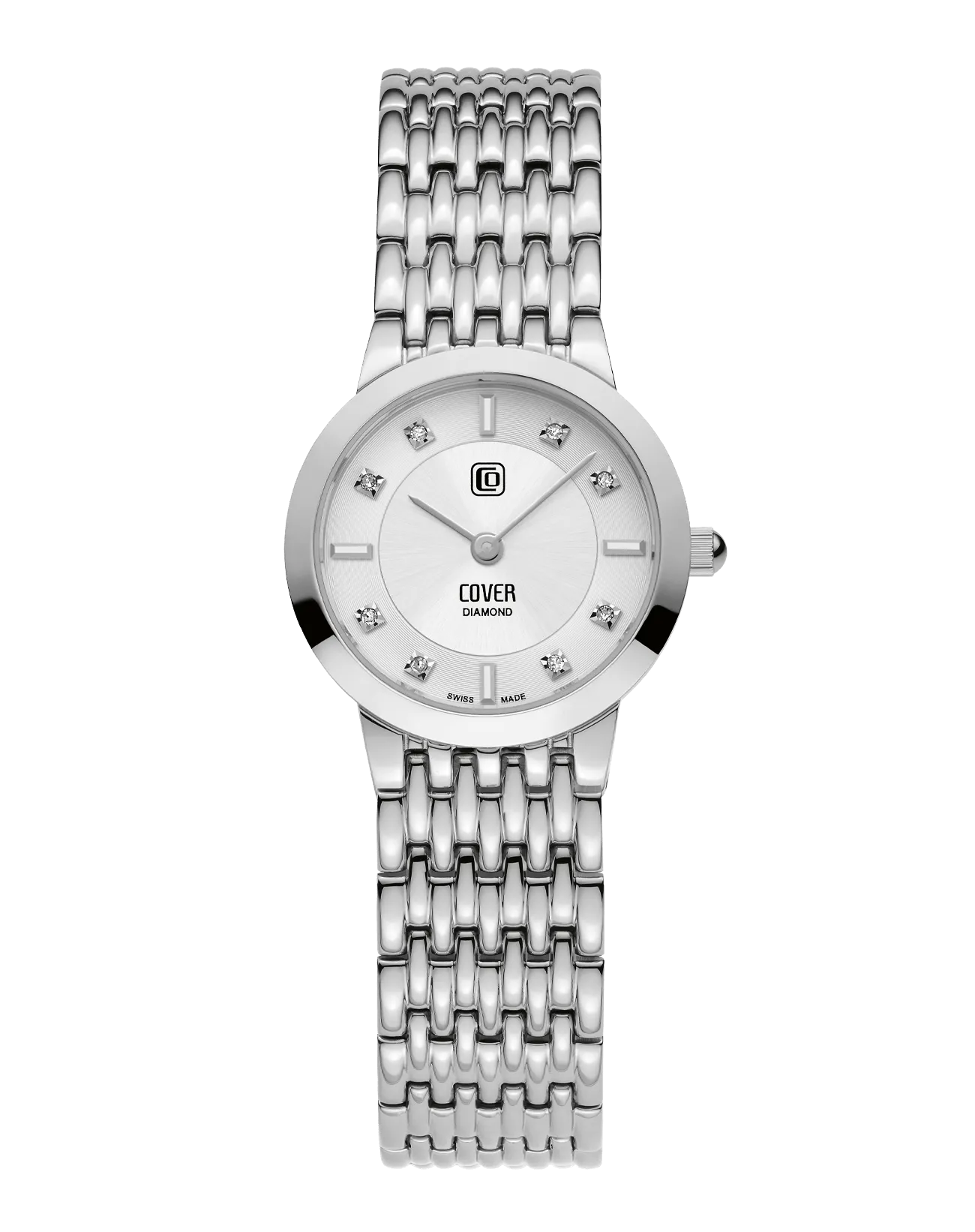 COVER Langham Diamond Mini Steel Watch, Full Silver