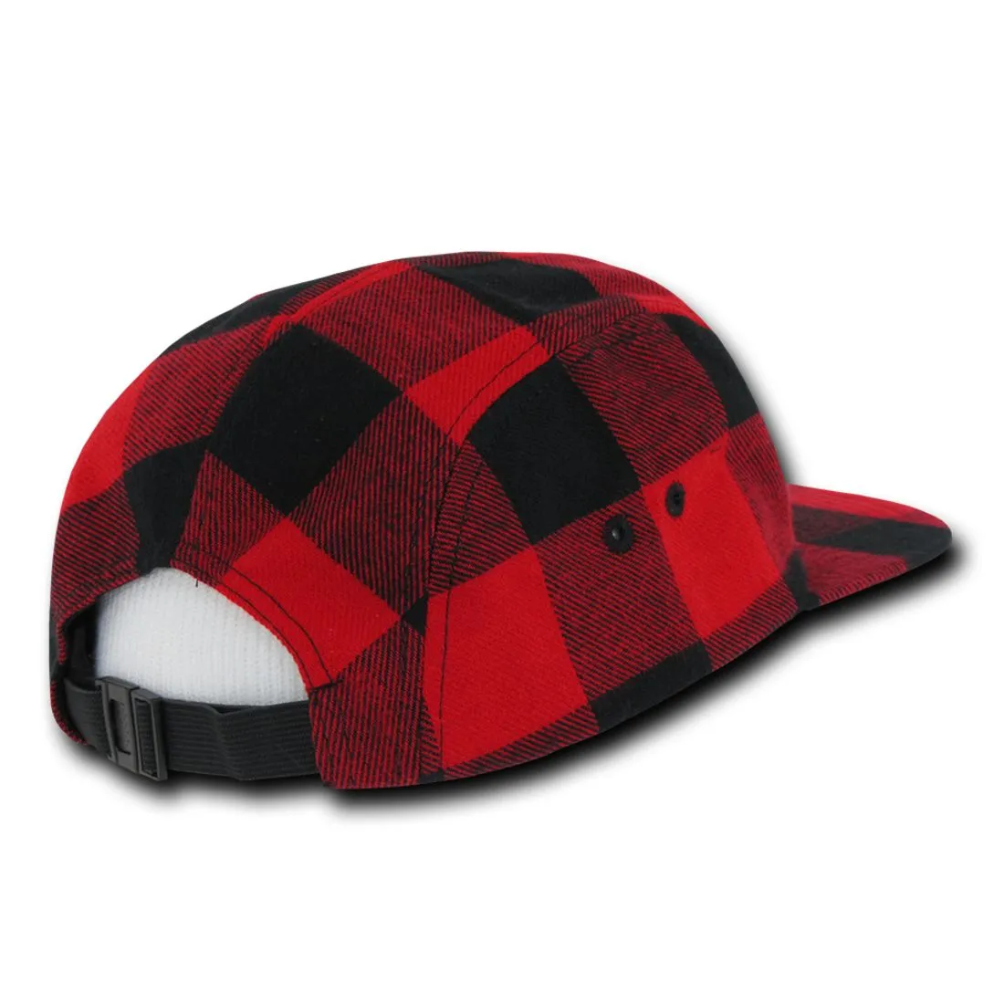 Decky 984 Buffalo Plaid Racer Racing Hats Jockey Biker Camper 5 Panel Caps