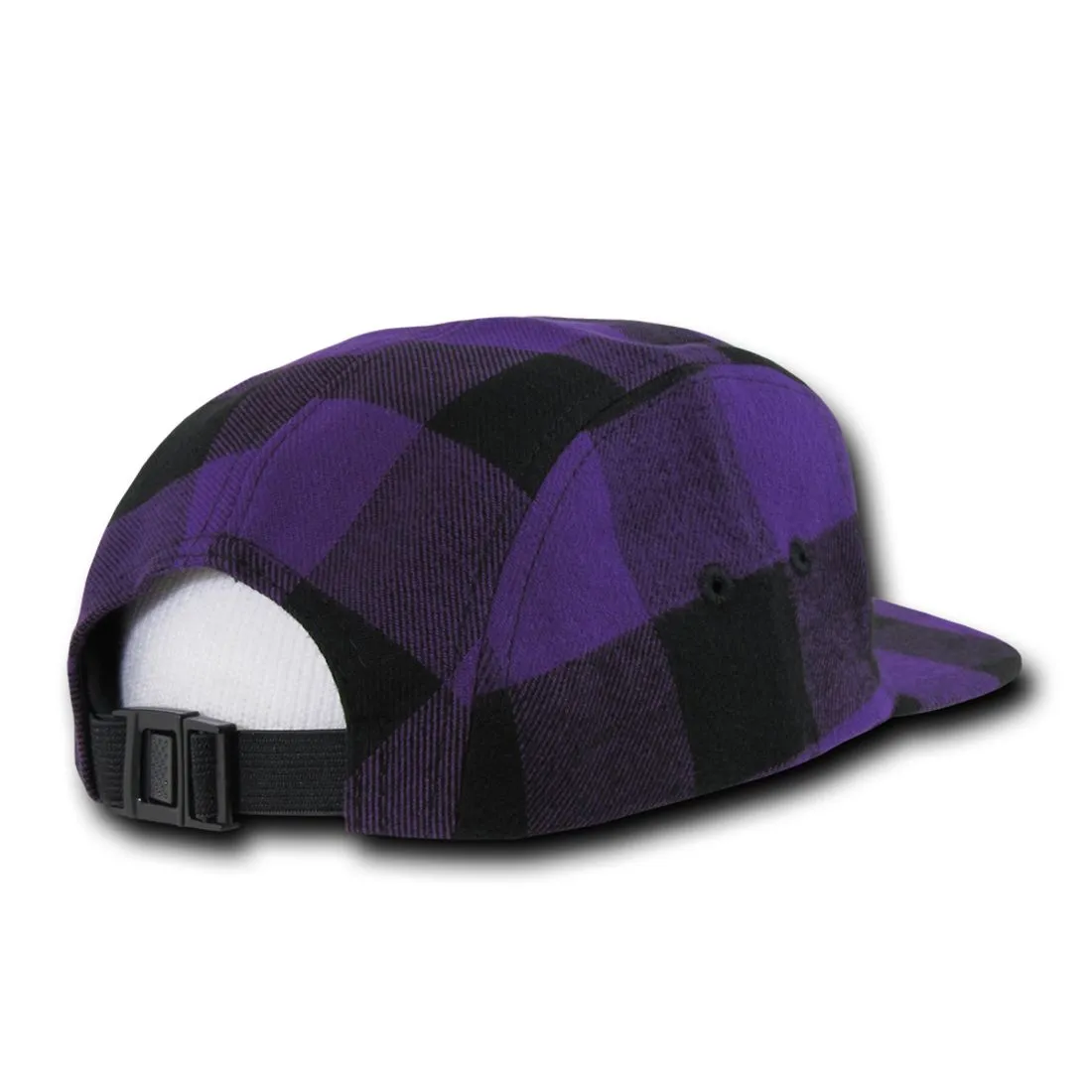 Decky 984 Buffalo Plaid Racer Racing Hats Jockey Biker Camper 5 Panel Caps