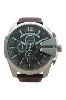 dz4290 chronograph brown leather strap watch by diesel -For Men