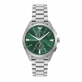 Emporio Armani Silver-Tone Chronograph Watch AR11480