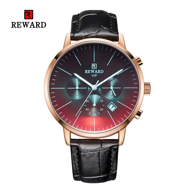 Fashion Color Bright Glass Stainless Steel Men's Wrist Watch