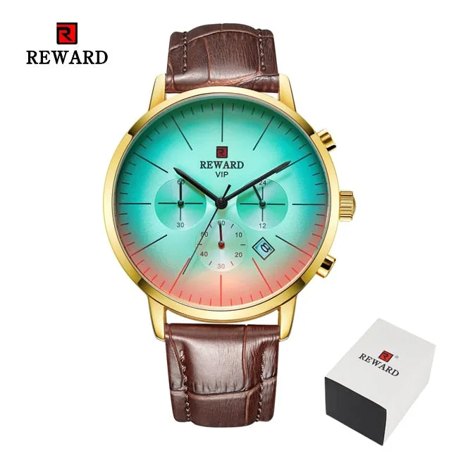 Fashion Color Bright Glass Stainless Steel Men's Wrist Watch