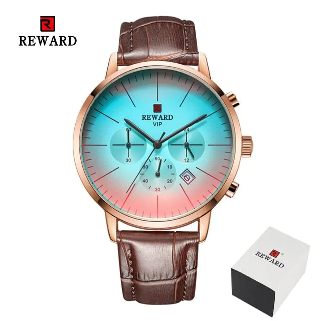 Fashion Color Bright Glass Stainless Steel Men's Wrist Watch
