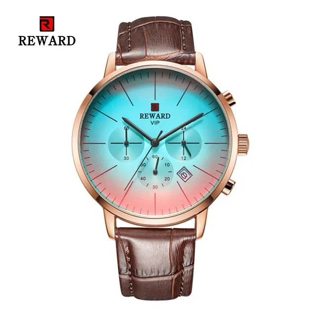 Fashion Color Bright Glass Stainless Steel Men's Wrist Watch