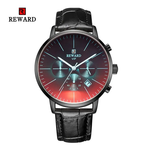 Fashion Color Bright Glass Stainless Steel Men's Wrist Watch