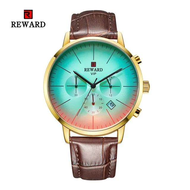 Fashion Color Bright Glass Stainless Steel Men's Wrist Watch