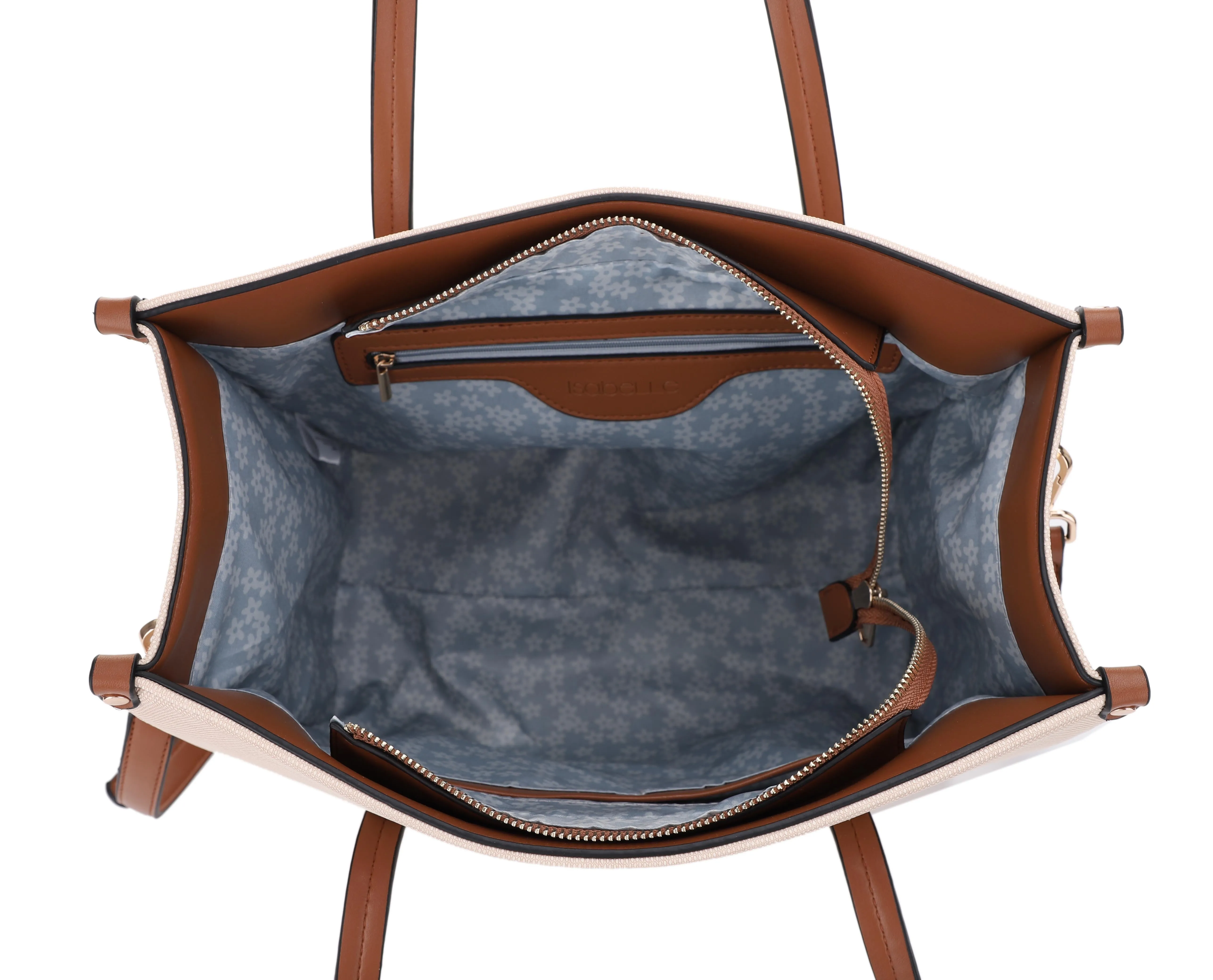 FC20579 Hardware Emblem Two Tone Structured Tote