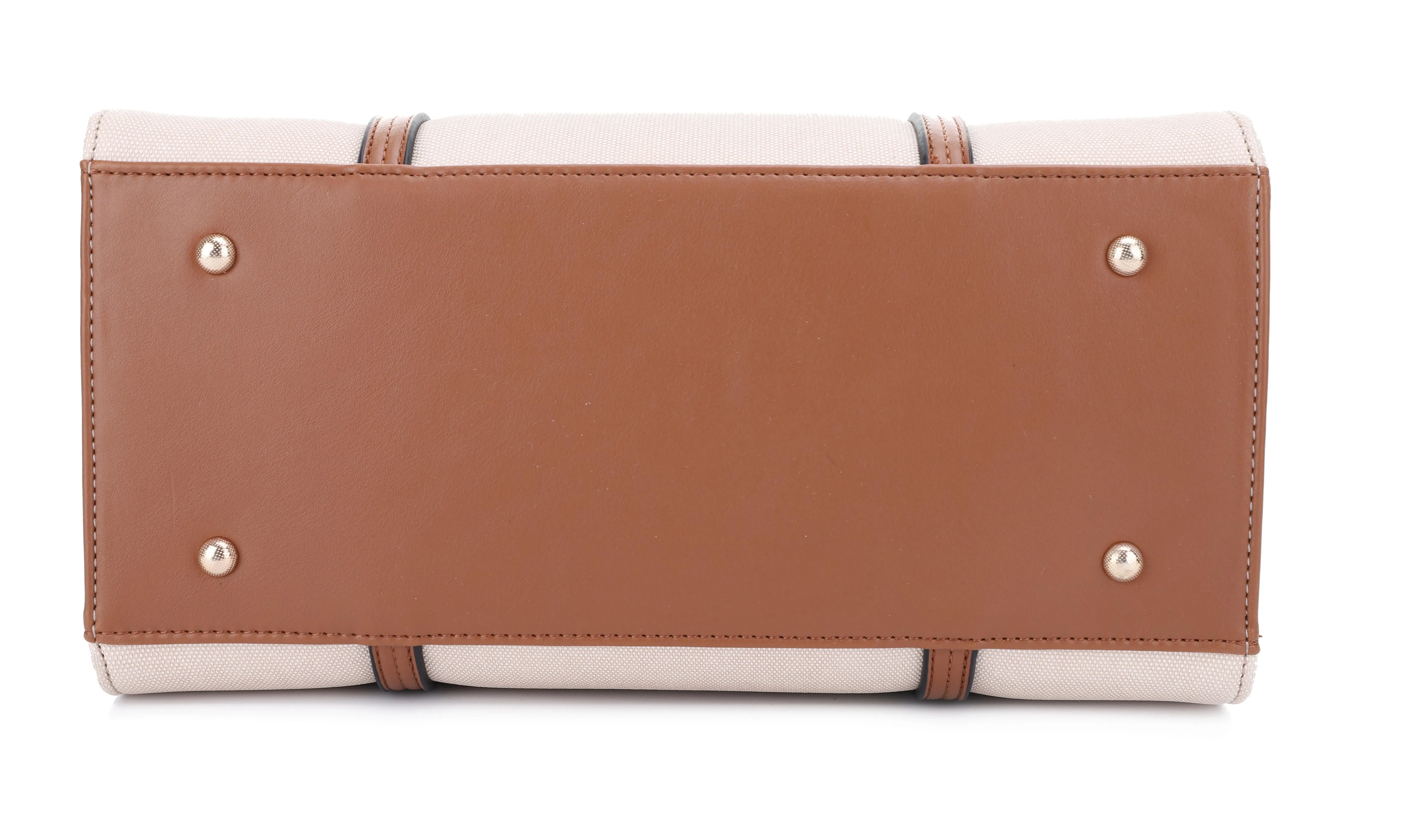 FC20579 Hardware Emblem Two Tone Structured Tote