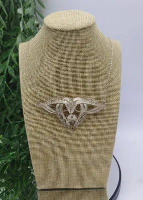 Filigree Silver Pendant (40cm length)