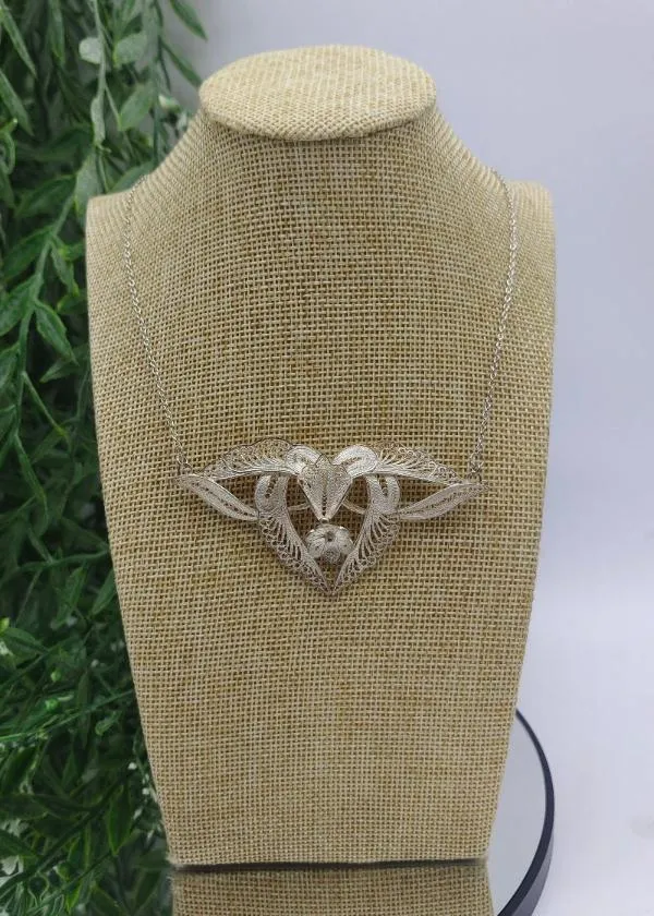 Filigree Silver Pendant (40cm length)