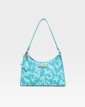 Graffiti Shoulder Bag in Blue