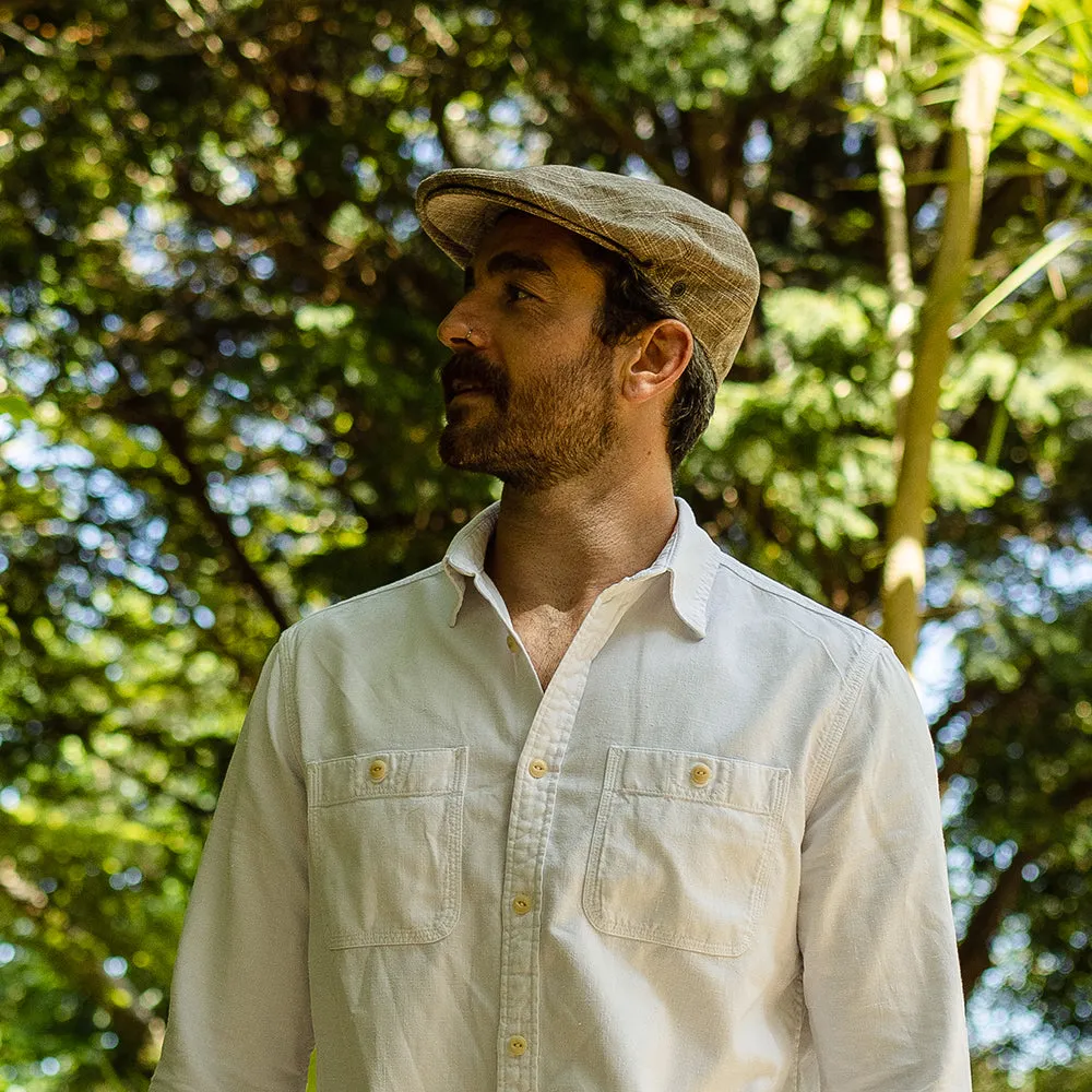 Grantville Plaid Flat Cap Tan Wholesale Pack