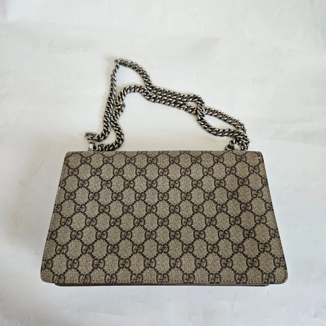 Gucci Beige GG Supreme Canvas and Suede Dionysus Shoulder Bag