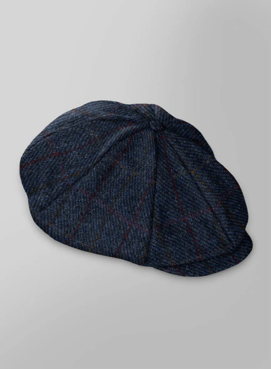 Harris Tweed King Blue Newsboy Cap