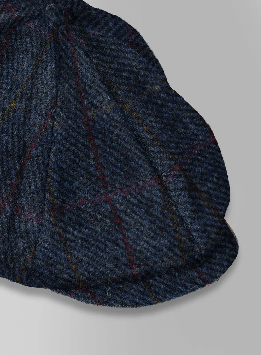 Harris Tweed King Blue Newsboy Cap