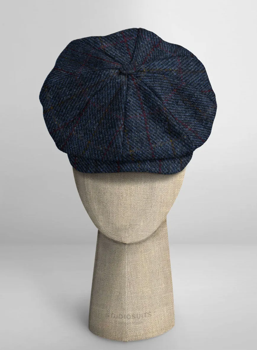 Harris Tweed King Blue Newsboy Cap