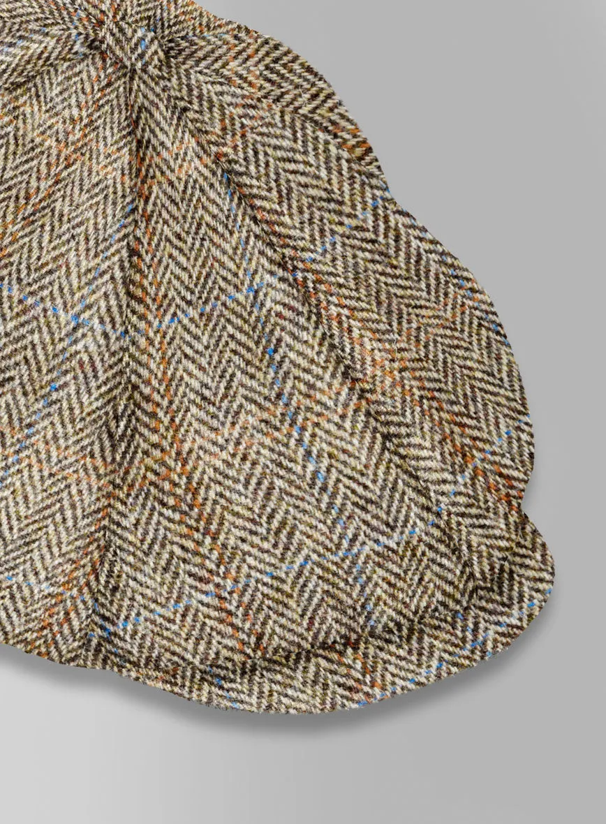 Harris Tweed Ranger Brown Newsboy Cap