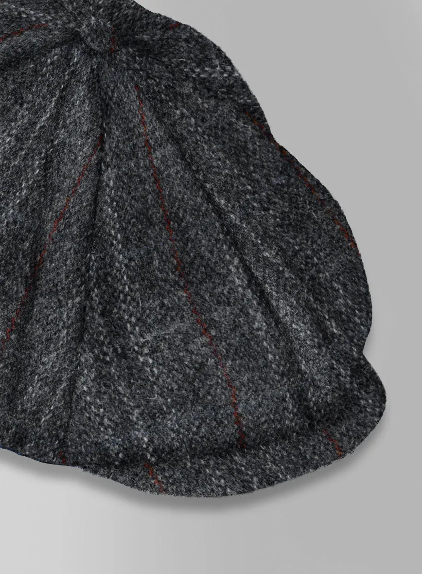 Harris Tweed Welsh Gray Newsboy Cap