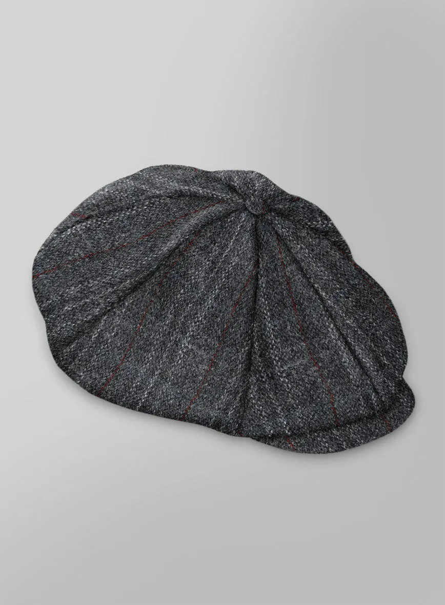 Harris Tweed Welsh Gray Newsboy Cap