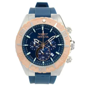 Invicta 22523 Men's Aviator Chronograph Blue Dial Rose Gold Bezel Watch