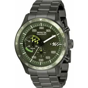 Invicta Men's Chronograph Watch - Speedway Quartz Green Dial Gunmetal Bracelet | 34059