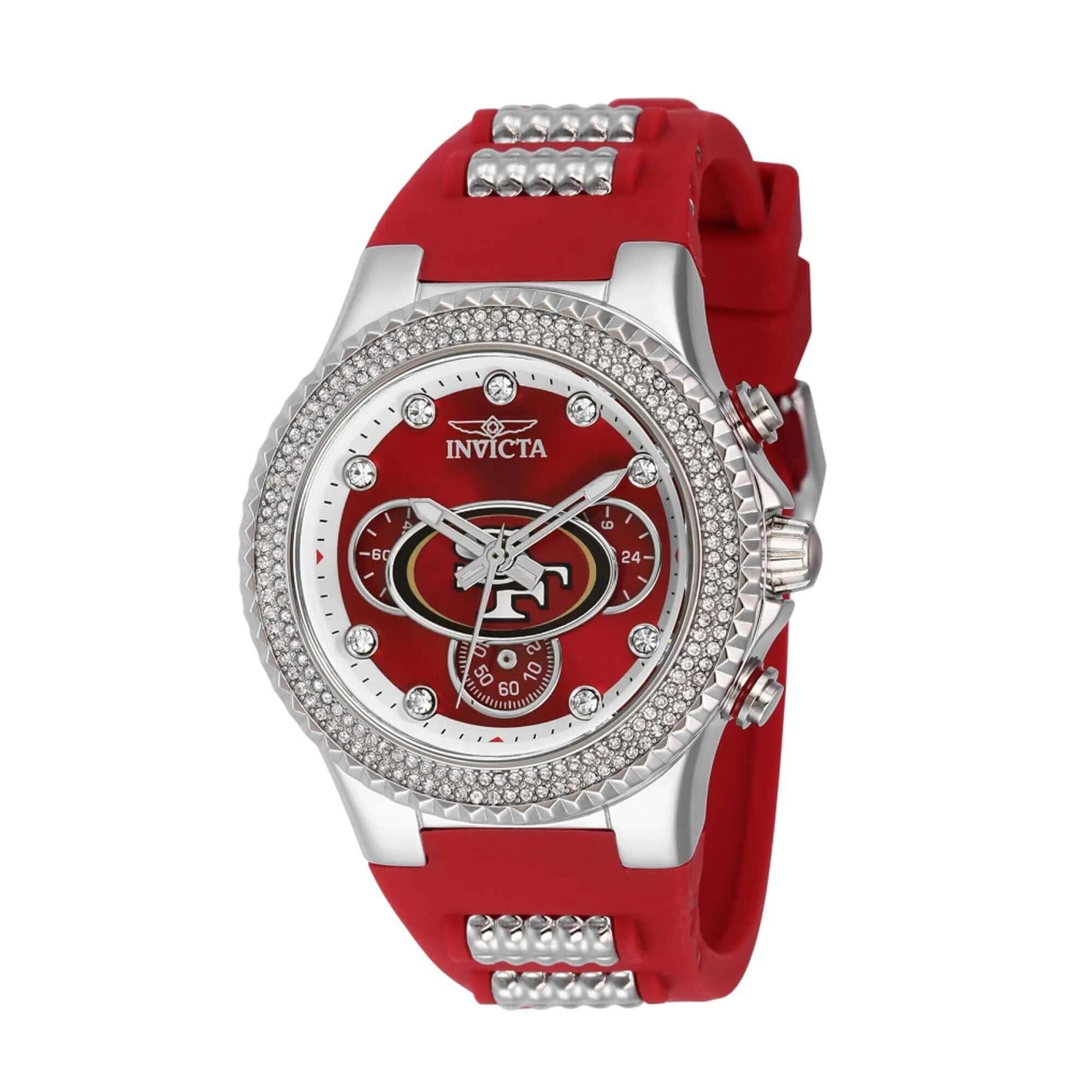 Invicta Women's Chrono Watch - NFL San Francisco 49ers Silver and Red Strap | 42749
