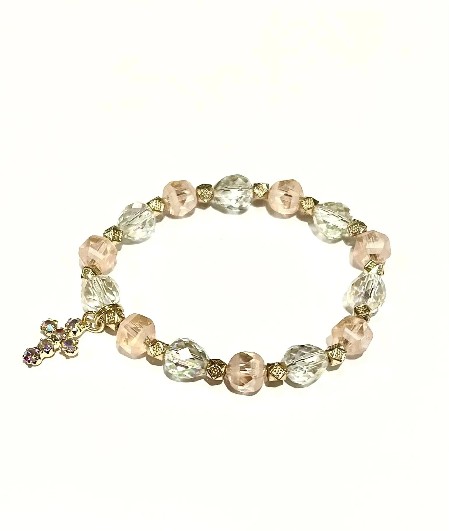 Iridescent Cross Bracelet