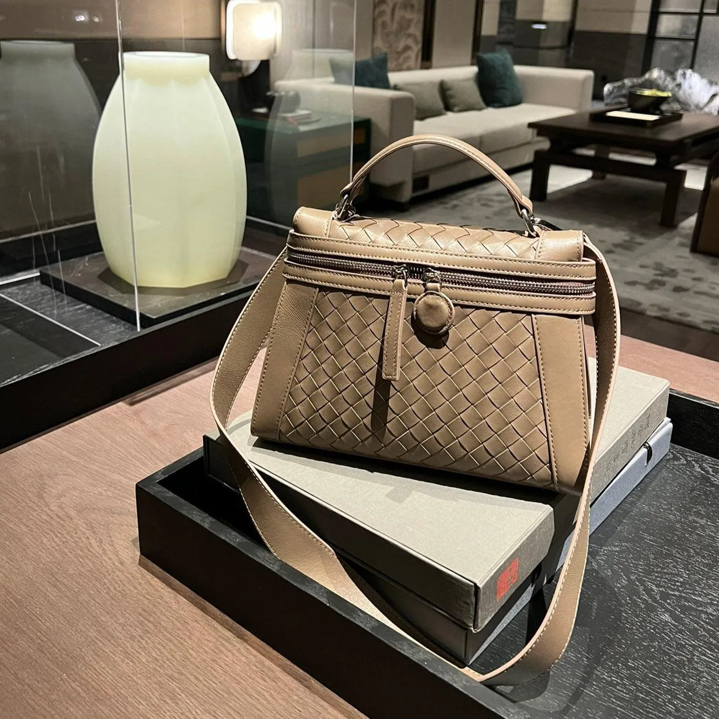 Italian Leather Box Bag, Lambskin Leather Handbag, Luxury Designer Bag, Italian Leather Box Bag, Classic Handbag