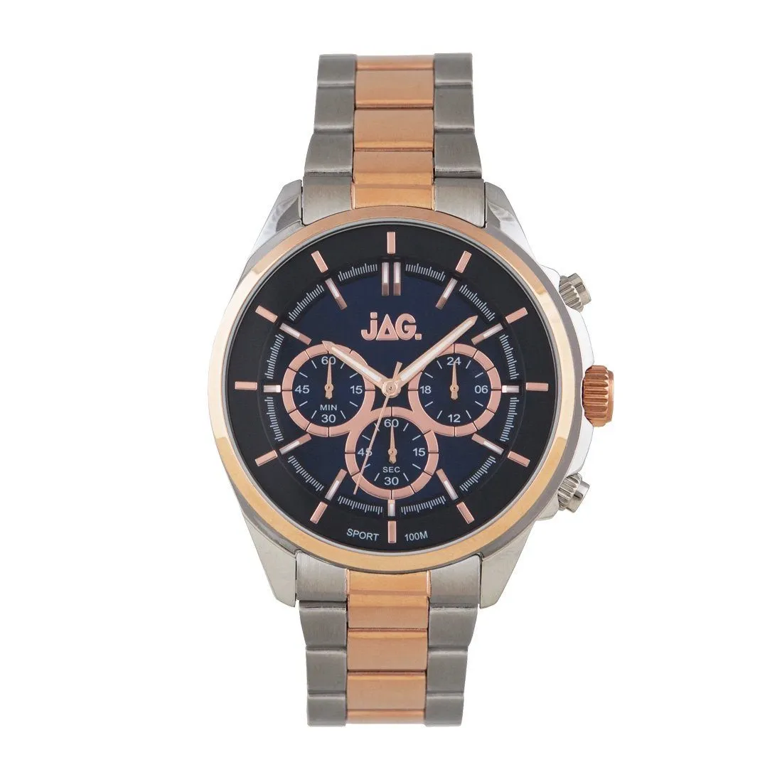 jag-mens-chronograph-blue-face-two-tone-rose-silver-watch-j2195a