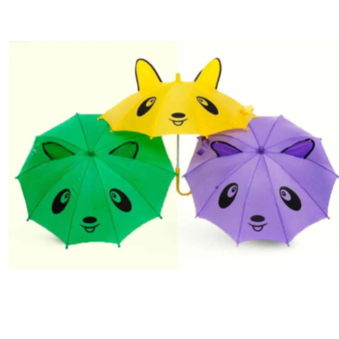 Kan Design Kids Umbrella | Panda Face Design - Animal Design | Small Umbrella for Kids (Size - 17 inch, Multicolor)