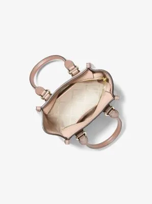 Kris Small Color-Block Pebbled Leather Satchel