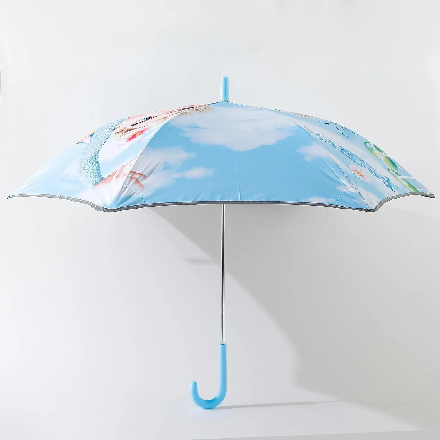 Kuber Industries Disney Frozen Print Umbrella For Kids|Automatic Umbrella For Rain-Pack of 6 (Sky Blue)